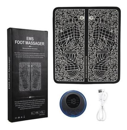 Imagem de Tapete Massageador Pulso Elétrico Pés Perna Ems - Preto