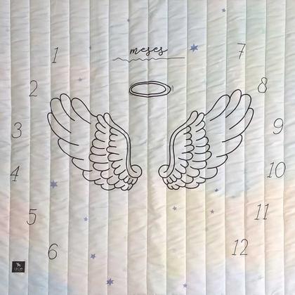 Imagem de Tapete Mesversário Anjo Dupla Face - Fotos Bebê Mês A Mês - Alce