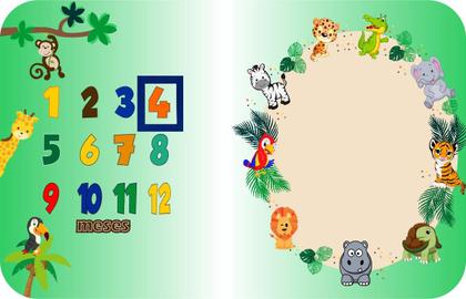 Imagem de Tapete Mesversário Cenário Para Foto Meses Do Bebê Safari Colorido