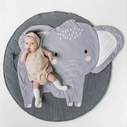 Imagem de Tapete Multifuncional Infantil Bebes Diversos Ambientes Animaizinhos Zoo Bichinhos Circular 90CM 100% Algodão Super Macio - PREMIUM