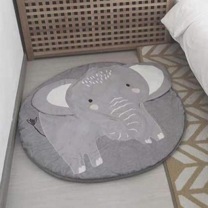 Imagem de Tapete Multifuncional Infantil Bebes Diversos Ambientes Animaizinhos Zoo Bichinhos Circular 90CM 100% Algodão Super Macio - PREMIUM