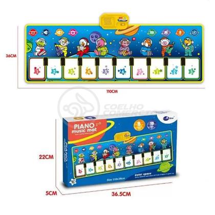 Imagem de Tapete Musical Infantil Piano Music Mat Touch Animais para Crianças Bebês com 8 instrumentos em 1