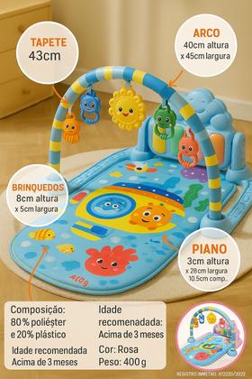 Imagem de Tapete Musical Para Bebê Com Piano Interativo Sensorial Desenvolvimento