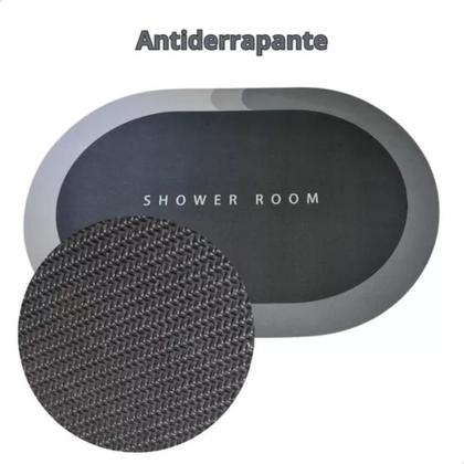 Imagem de Tapete Oval Antiderrapante Banheiro Super Absorvente