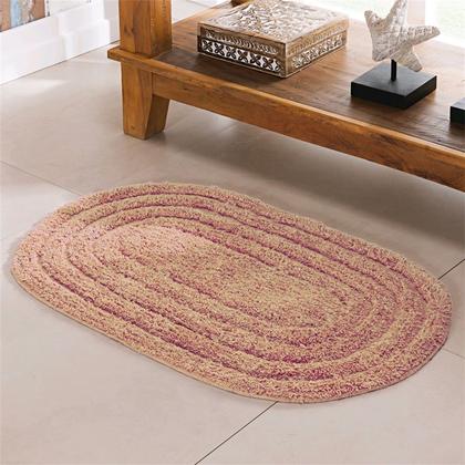 Imagem de Tapete Oval de Algodão para Banheiro Cores 40cm x 60cm
