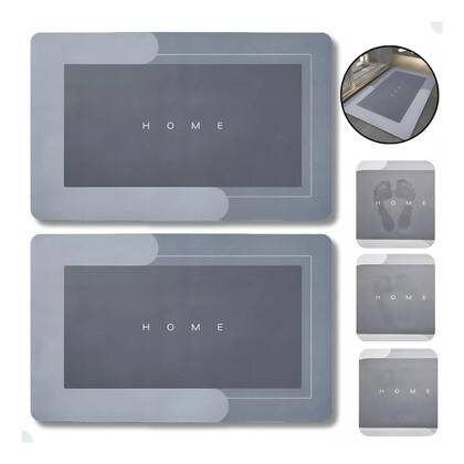Imagem de Tapete Para Banheiro Absorvente e Antiderrapante - Cores Variadas Kit 2