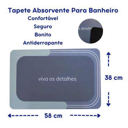 Imagem de Tapete Para Banheiro Antiderrapante Absorvente 58x38cm Viva 