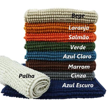 Imagem de Tapete Para Banheiro Bolinha Antiderrapante Bege 58x38cm