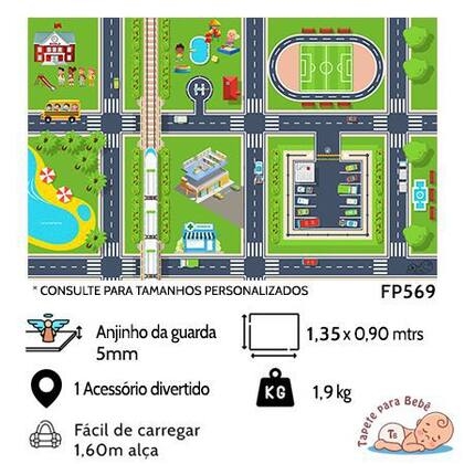 Imagem de Tapete para Bebê interativo Cidades+Almofadinha de Carrinho