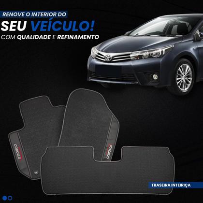 Imagem de Tapete Para Carro Corolla 2008 A 2017 Linha Borracha Alta Qualidade Personalizado Bordado