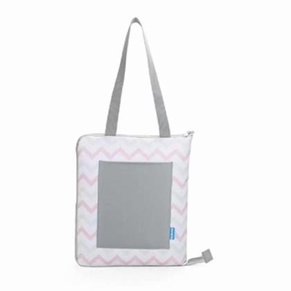 Imagem de Tapete Para Passeio Rosa e Cinza Listras 1.50*1,35m Kababy