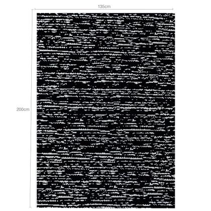 Imagem de Tapete para Quarto Retangular Preto e Branco 135x200cm Antiderrapante Poliéster Odessa