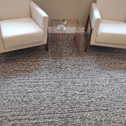Imagem de Tapete para Sala Cinza Mesclado 200x250cm Antiderrapante Mesa Jantar Retangular