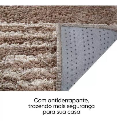 Imagem de Tapete Para Sala Design Antiderrapante Alto Relevo Felpudo Pelo Baixo 2,00m x 3,00m Des 02 Trigo Oasis