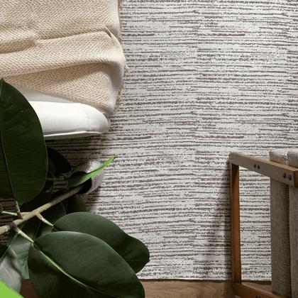 Imagem de Tapete para Sala e Quarto 2,50 x 3,00m Mesclado Rústico Artesanal Cru Caramelo Listrado Minimalista com Antiderrapante