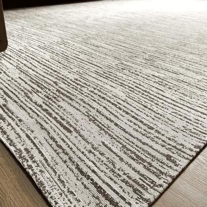 Imagem de Tapete para Sala e Quarto 2,50 x 3,00m Mesclado Rústico Artesanal Cru Caramelo Listrado Minimalista com Antiderrapante