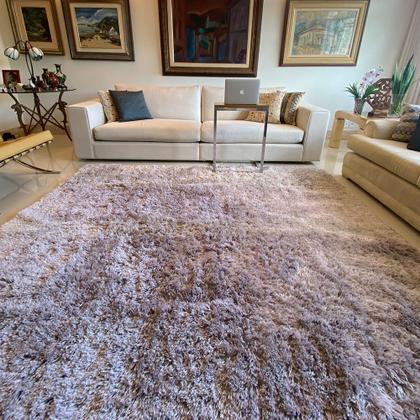 Imagem de Tapete para Sala e Quarto Felpudo Cronos Casa Dona 200x250 Cm Cinza