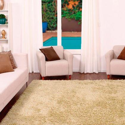 Imagem de Tapete Para Sala e Quarto Felpudo Soft Casa Dona 200x250 Bege