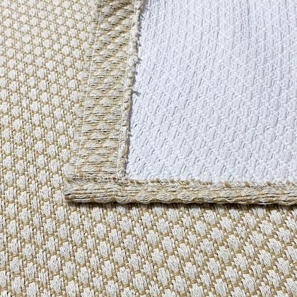 Imagem de Tapete para Sala e Quarto Grande 2,00 x 2,50m Artesanal Cru Bege Rústico Decoração Minimalista Liso com Antiderrapante Algodão e Sisal