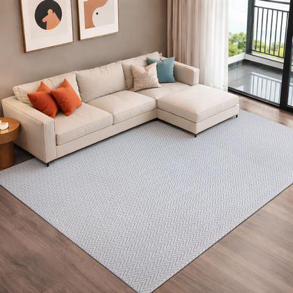 Imagem de Tapete para Sala e Quarto Grande Artesanal 2,50 x 3,00m 100 Algodão Chevron Rústico Cru Cinza com Antiderrapante