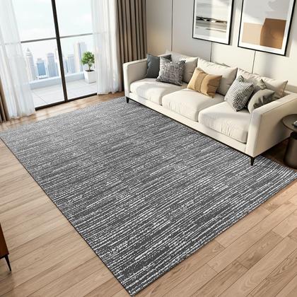Imagem de Tapete para Sala Quarto 2,50m x 2,00m Grande Cru Cinza Mesclado Antiderrapante Decoração Artesanal Rústico