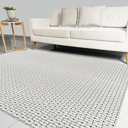 Imagem de Tapete para Sala Quarto de Algodão Antiderrapante 1,40 x 2,00 Lavável na Máquina Decoração Rústico Moderno Tear Artesanal