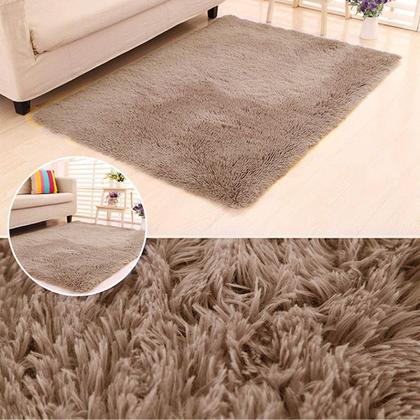 Imagem de Tapete Para Sala Quarto Peludo Felpudo Fofinho Macio Cor Bege 1,00 X 1,50M Bege !