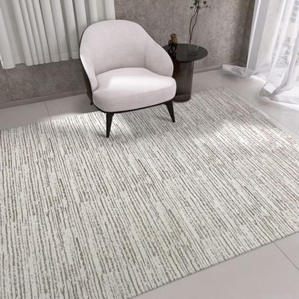 Imagem de Tapete para Sala Quarto Rústico 2,00m x 3,00m Grande Antiderrapante Decoração Boho Bege Mesclado Cru Caramelo Artesanal de Tear Jacquard