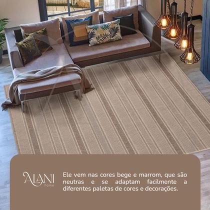 Imagem de Tapete Para Sala Sisal Antiderrapante Antialérgico Eco Nature Riscas J Serrano 2,50 x 3,00 Bege Marrom