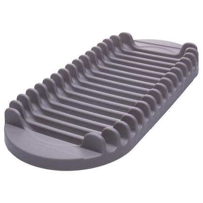 Imagem de Tapete para Secar Louças com Escorredor de Pratos 43cm x 35cm x 4cm Cinza Microfibra Lyor