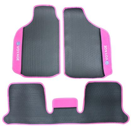Imagem de Tapete para Voyage 2009 a 2023 G5 G6 G7 G8 Jogo 3 Peças com Tapete Automotivo Porta Malas Personalizado com Detalhe Colorido