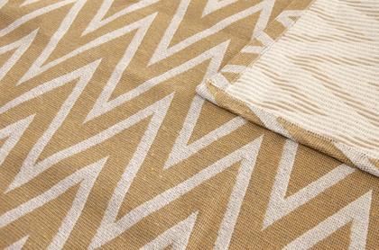 Imagem de Tapete Passadeira 1,35MX50CM Zig Zag Caramelo Antiderrapante Para Quarto Sala ou Cozinha
