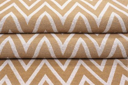 Imagem de Tapete Passadeira 1,35MX50CM Zig Zag Caramelo Antiderrapante Para Quarto Sala ou Cozinha