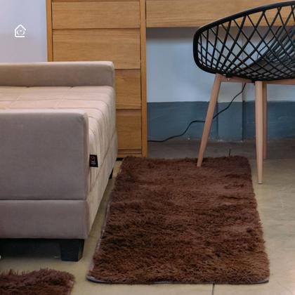 Imagem de Tapete Passadeira 2,00 x 0,60 Para Corredor Quarto Sala Felpudo Peludo Antiderrapante Pelo Alto Luxo