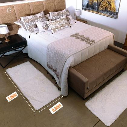 Imagem de Tapete Passadeira 2,00 x 0,60 Para Corredor Quarto Sala Felpudo Peludo Antiderrapante Pelo Alto Luxo