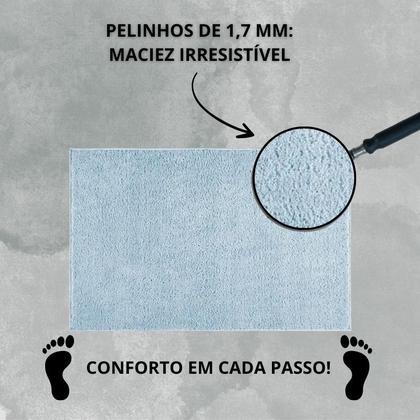 Imagem de Tapete Passadeira 50x100 Class Quarto Peludo Azul Bebe