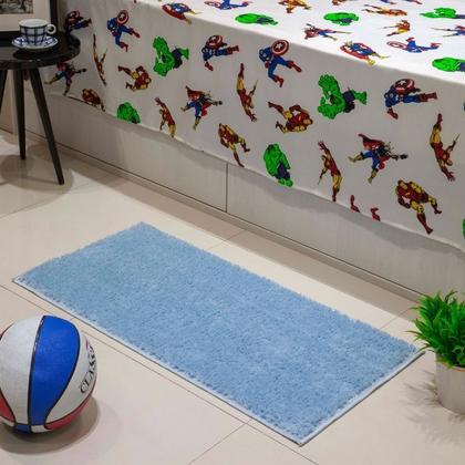 Imagem de Tapete Passadeira 50x100 Class Quarto Peludo Azul Bebe