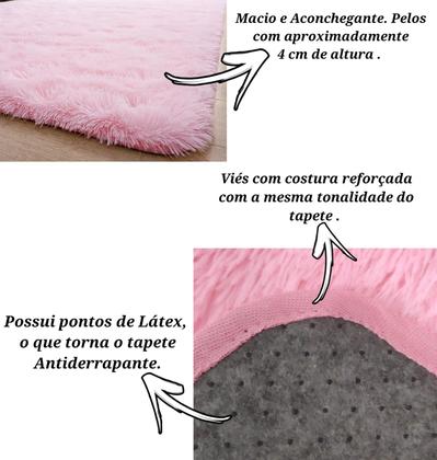 Imagem de Tapete Passadeira Antiderrapante Felpudo Peludo Sala Quarto Corredor Macio Infantil 
