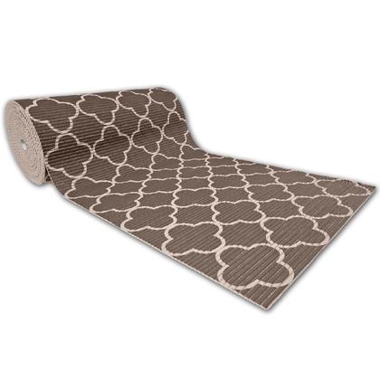 Imagem de Tapete Passadeira Emborrachada Antider 65cm Venda por metro Marrom Cinza Modular