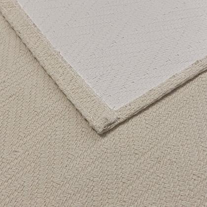 Imagem de Tapete Passadeira para Cozinha e Quarto 100 Algodão Antiderrapante Artesanal Chevron Rústico Cru Cinza