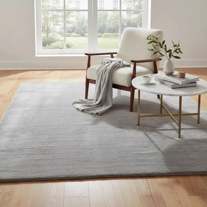 Imagem de Tapete Pele de Coelho Macio Alto Luxo Antiderrapante para Sala e Quarto
