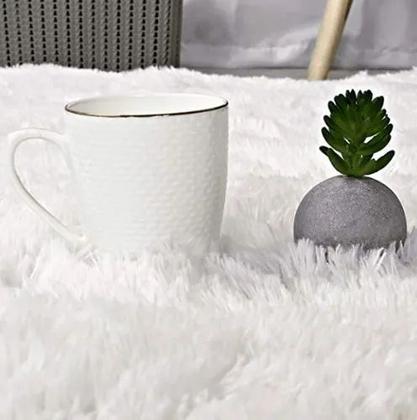 Imagem de Tapete Peludo Felpudo 1,00x1,50 Para Sala Quarto Branco Neve