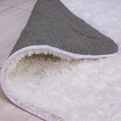Imagem de Tapete Peludo Felpudo 1,00x1,50 Para Sala Quarto Branco Neve