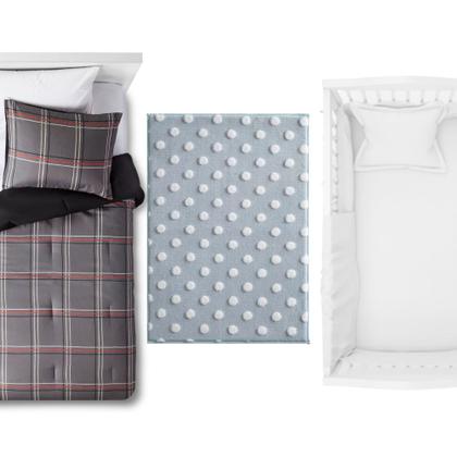 Imagem de Tapete Poá Retangular Mimo Jolitex Infantil 1 Metro Para Quarto Bebe Criança Menino Azul