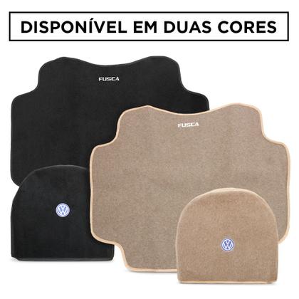 Imagem de Tapete Porta Malas Carpete Fusca 1970 a 1995 Preto com Capa de Estepe 2 Peças