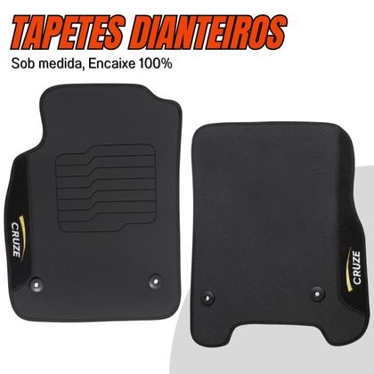 Imagem de Tapete pra Carro Borracha Chevrolet Cruze 2011 2012 2013 2014 2015 2016 3 Peças