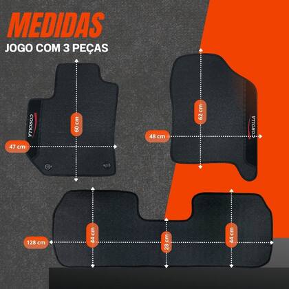 Imagem de Tapete pra Carro Borracha Corolla 2008 a 2017 3 Peças