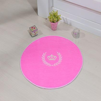 Imagem de Tapete Premium Baby Coroa Ramo 65cm Rosa Guga Tapetes