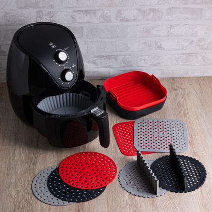 Imagem de Tapete Protetor Air Fryer Redondo Silicone Preto 18,5cm Lyor