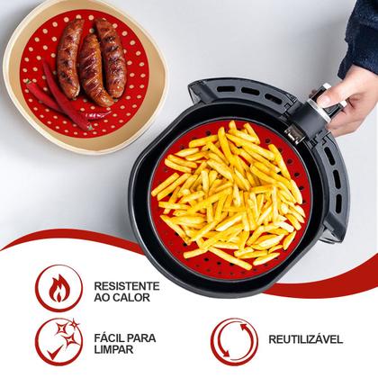 Imagem de Tapete Protetor De Silicone Para Air Fryer Fritadeira Universal Anti-Aderente